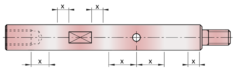 Beispiel für Bereiche mit geringerer Härte