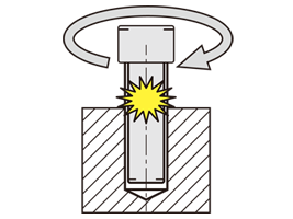 Beispielabbildung: Scherbelastung des Schrauben-Schafts durch Rotation bzw. Torsionsmomente