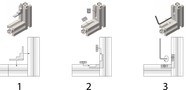Nachträgliche Montage des Eckverbinders HABLBS