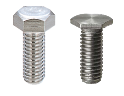Abbildung einer Sechskantschraube und Sechskant-Flachkopfschraube