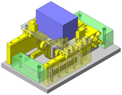 Beispielabbildung - Parallele Anordnung von Profilschinenführungen mit 2 Laufwägen