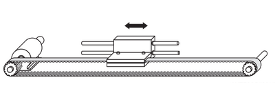 Schema eines Linearantrieb (Hin- und Herbewegung mit offenem Riemen)