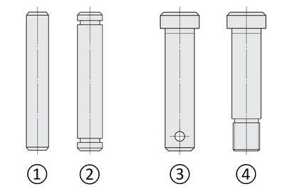 Beispielabbildung - verschiedene Bolzen-Ausführungen