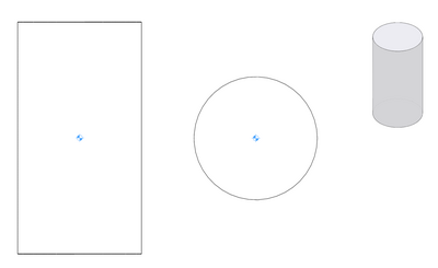Seitenansicht - Homogener Körper (Zylinder), mit gleichmäßig verteilter Dichte