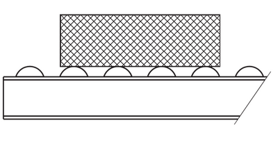 Verteilung der Rollen bei Fördergut mit hartem Boden