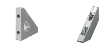 Beispielabbildung mit gewichtsreduziertem Verstärkungswinkel (links) und Strebenwinkel (rechts)