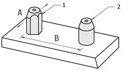 Anwendungsbeispiel: Kombination rautenförmiger mit rundem Positionierstift